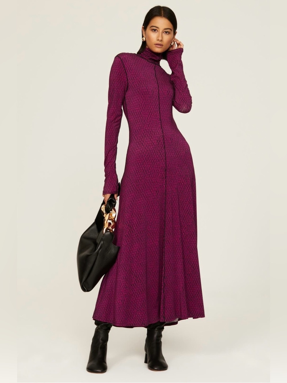 Proenza Schouler White Label~Mesh Jersey Long Sleeve Maxi Dress~Size XS~$450~
